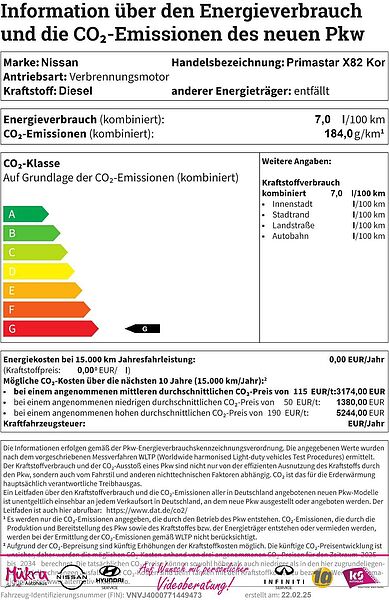 Nissan Primastar X82 Kombi 9 Tekna L1H1 2,8t dCi 170PS AT (X)