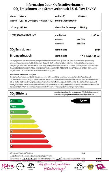 Nissan Leaf N-Connecta 40 kWh 150PS LED Winterpaket MY21 N-Con